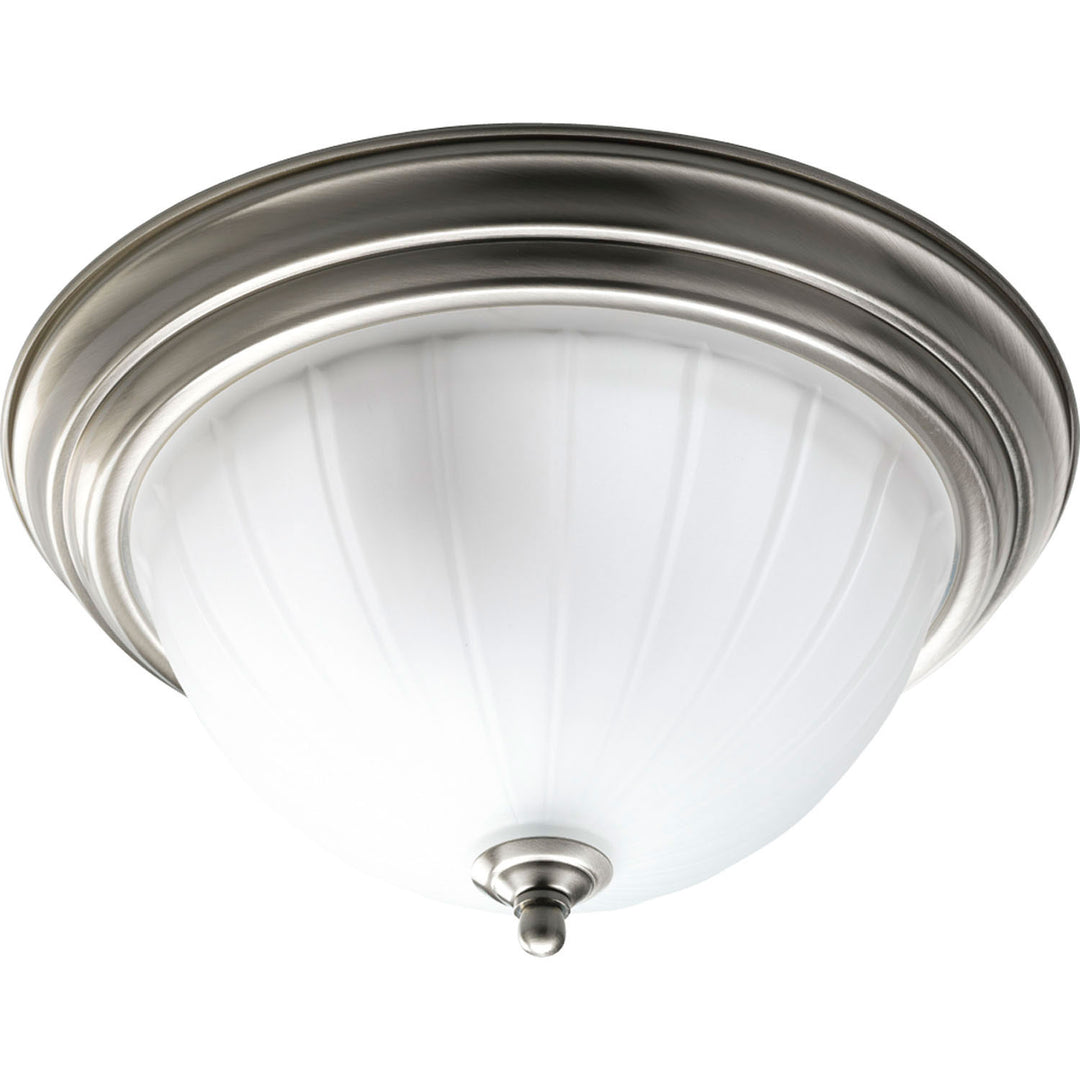 Progress Canada - P3817-09 - Two Light Flush Mount - Melon Glass - Brushed Nickel