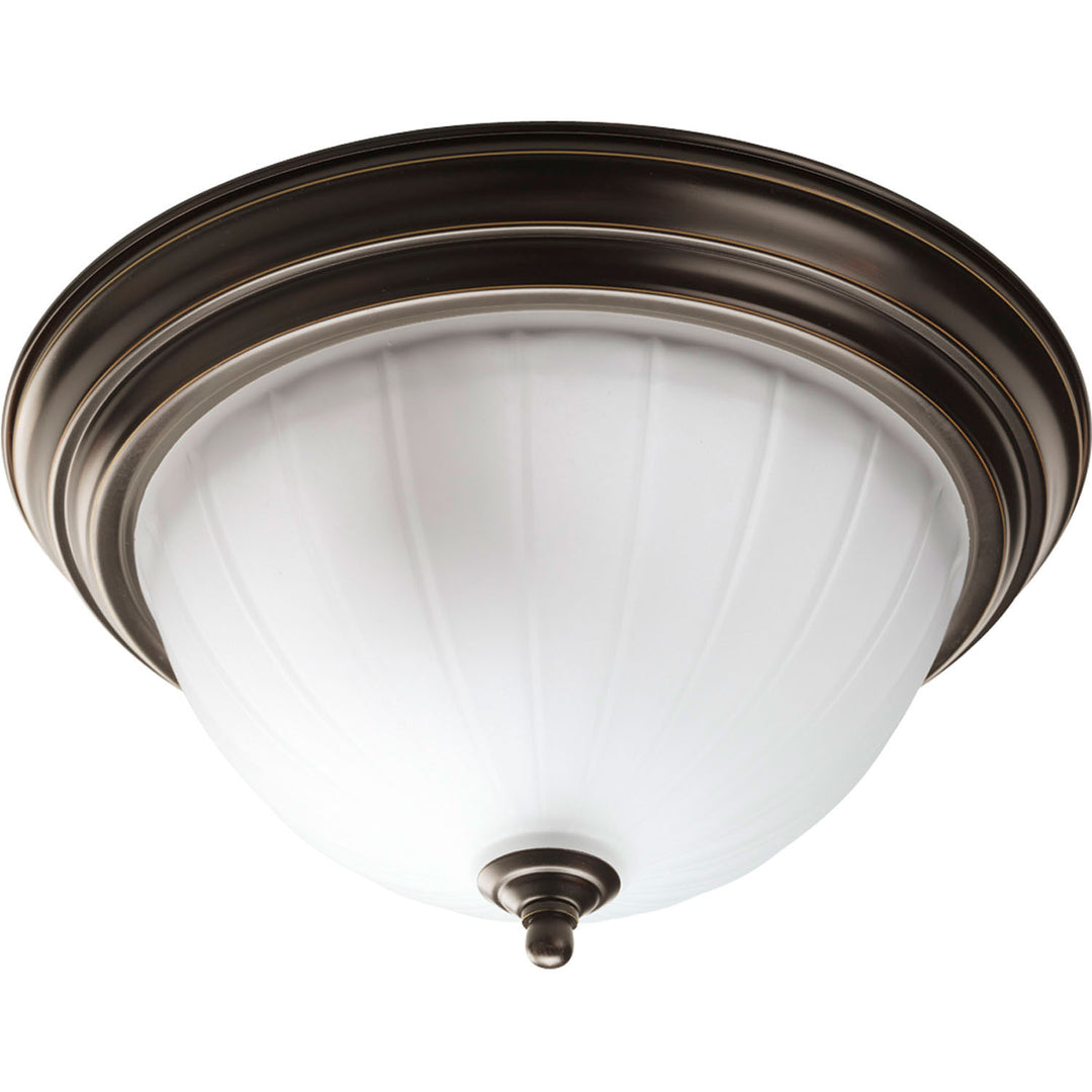 Progress Canada - P3817-20 - Two Light Flush Mount - Melon Glass - Antique Bronze