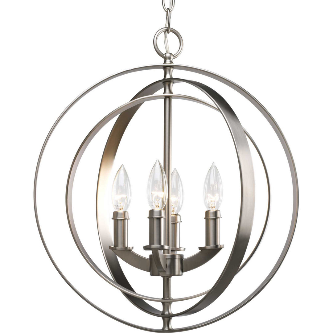 Progress Canada - P3827-126 - Four Light Foyer Pendant - Equinox - Burnished Silver