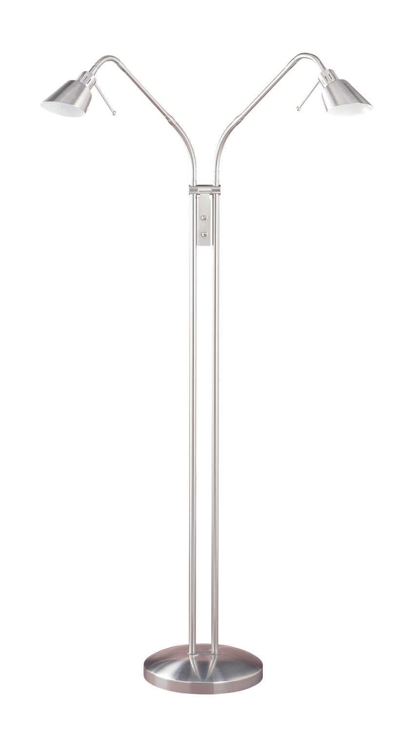 Oslo Twins Two Light Floor Lamp in Satin Nickel Kendal Canada