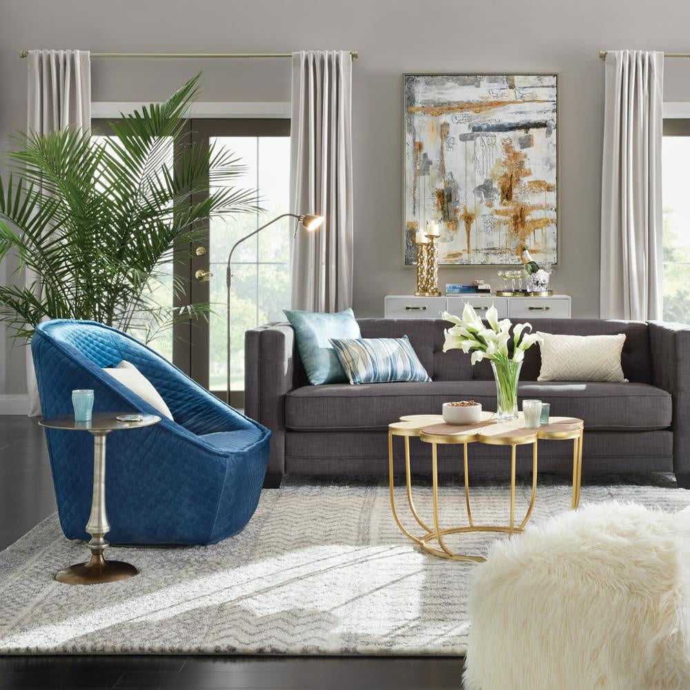 Oslo One Light Floor Lamp in Antique Brass Kendal Canada