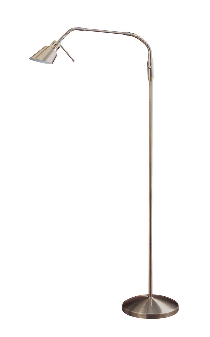 Oslo One Light Floor Lamp in Antique Brass Kendal Canada