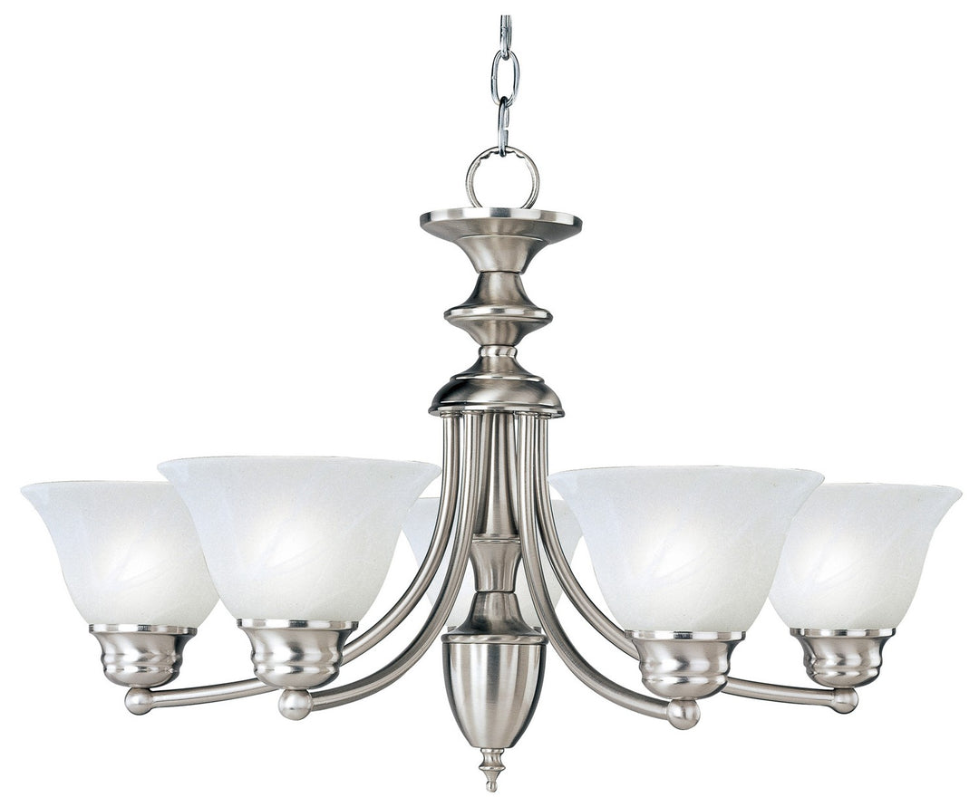 Maxim - 2699MRSN - Five Light Chandelier - Malaga - Satin Nickel