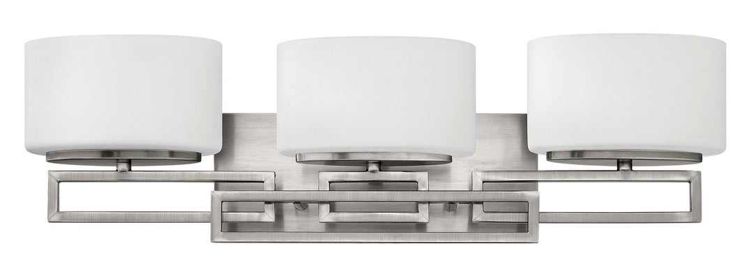 Lanza Three Light Vanity in Antique Nickel - available from The Lighting Shoppe, trusted by Canadian homeowners