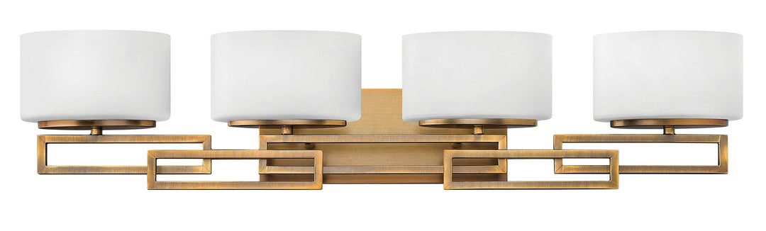 Lanza Four Light Vanity in Brushed Bronze - available from The Lighting Shoppe, trusted by Canadian homeowners