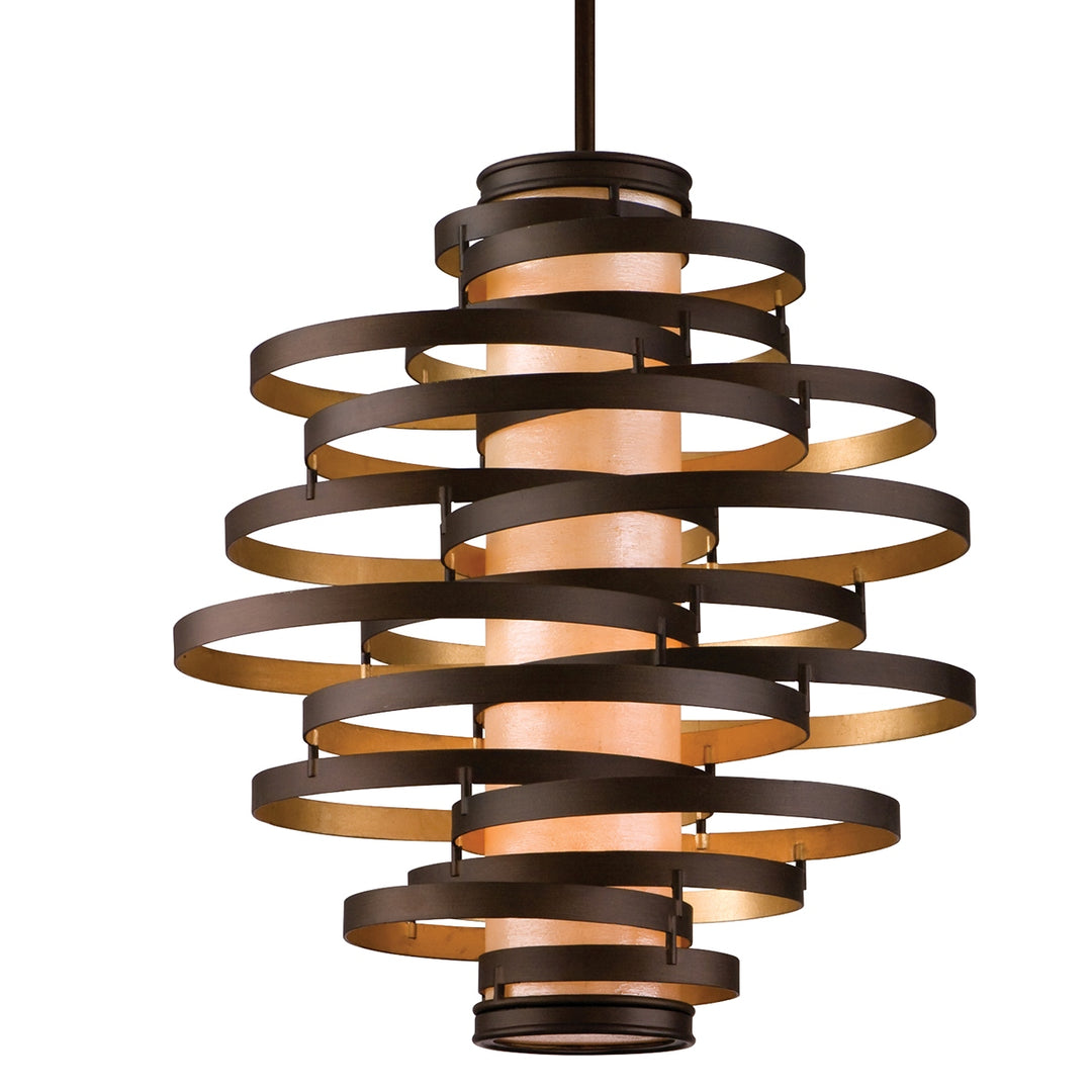 Corbett Lighting Canada - 113-44-BRL/GL - Three Light Chandelier - Vertigo - Bronze Leaf