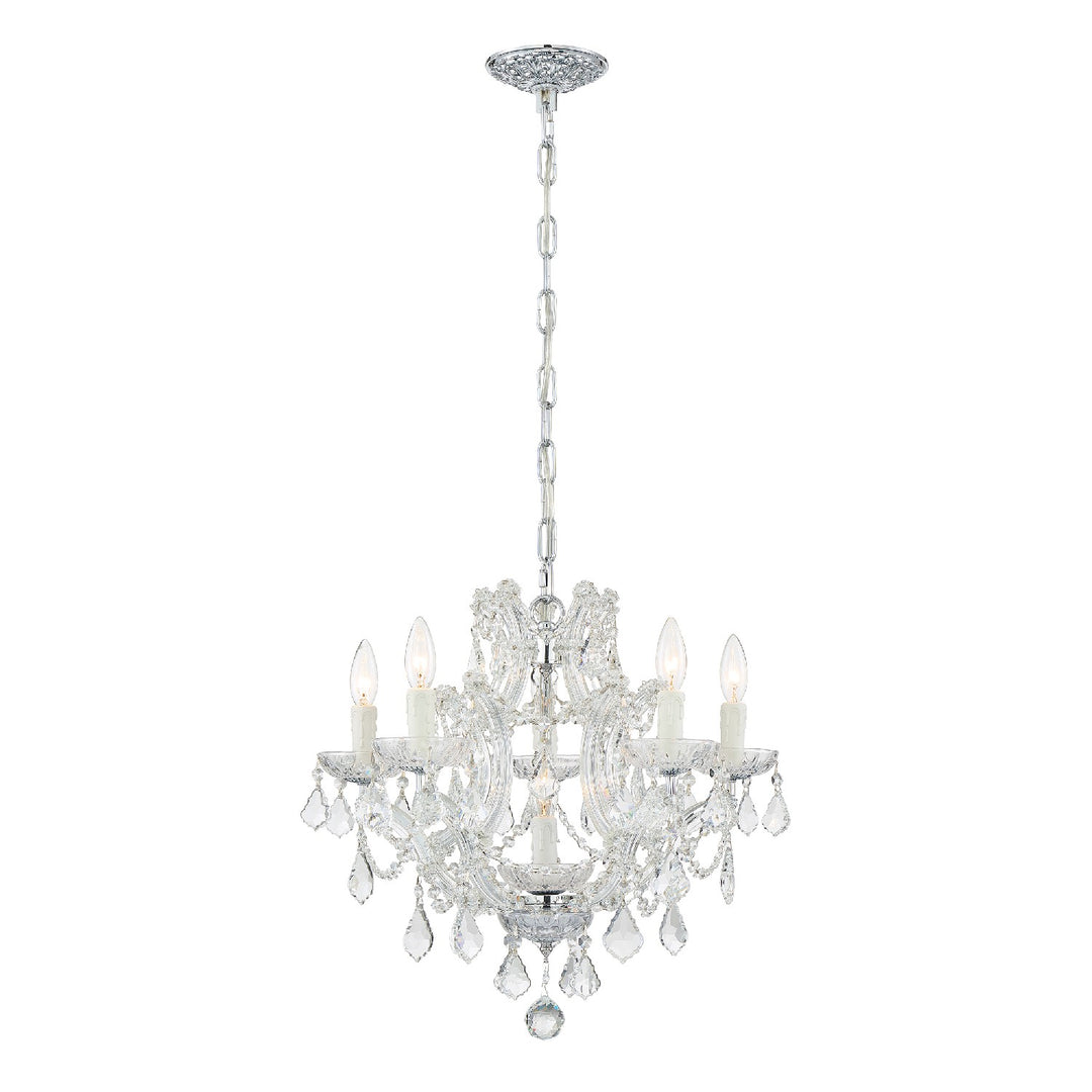 Crystorama - 4405-CH-CL-MWP - Six Light Mini Chandelier - Maria Theresa - Polished Chrome