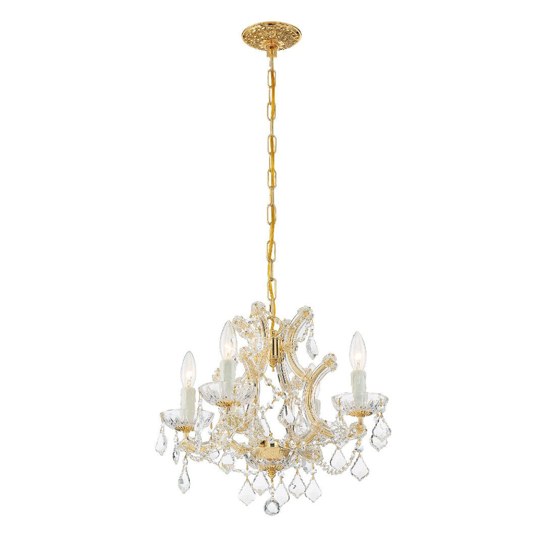 Crystorama - 4474-GD-CL-MWP - Four Light Mini Chandelier - Maria Theresa - Gold