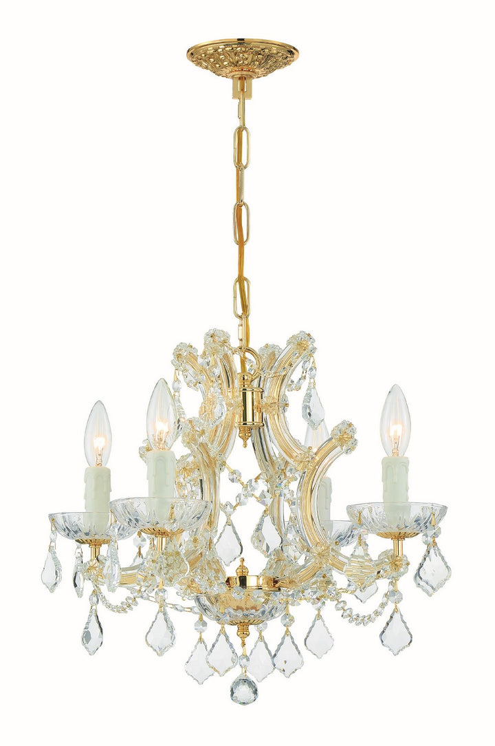 Maria Theresa Four Light Mini Chandelier in Gold - available from The Lighting Shoppe, trusted by Canadian homeowners