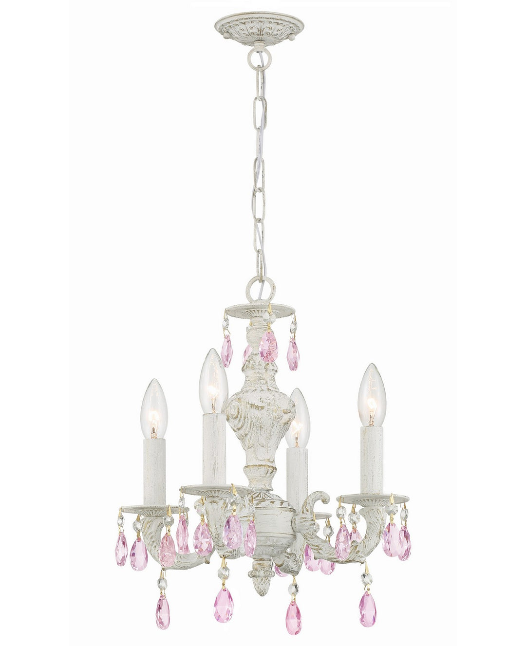 Paris Market Four Light Mini Chandelier in Antique White - available from The Lighting Shoppe, trusted by Canadian homeowners
