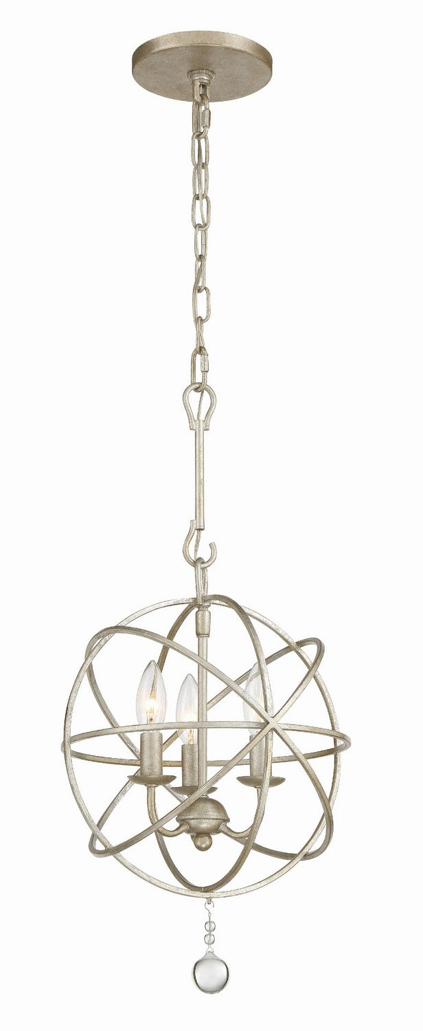 Solaris Three Light Mini Chandelier in Olde Silver - available from The Lighting Shoppe, trusted by Canadian homeowners