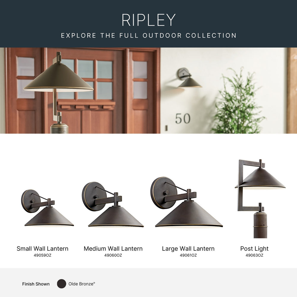 Kichler Canada - 49059OZ - One Light Outdoor Wall Mount - Ripley - Olde Bronze