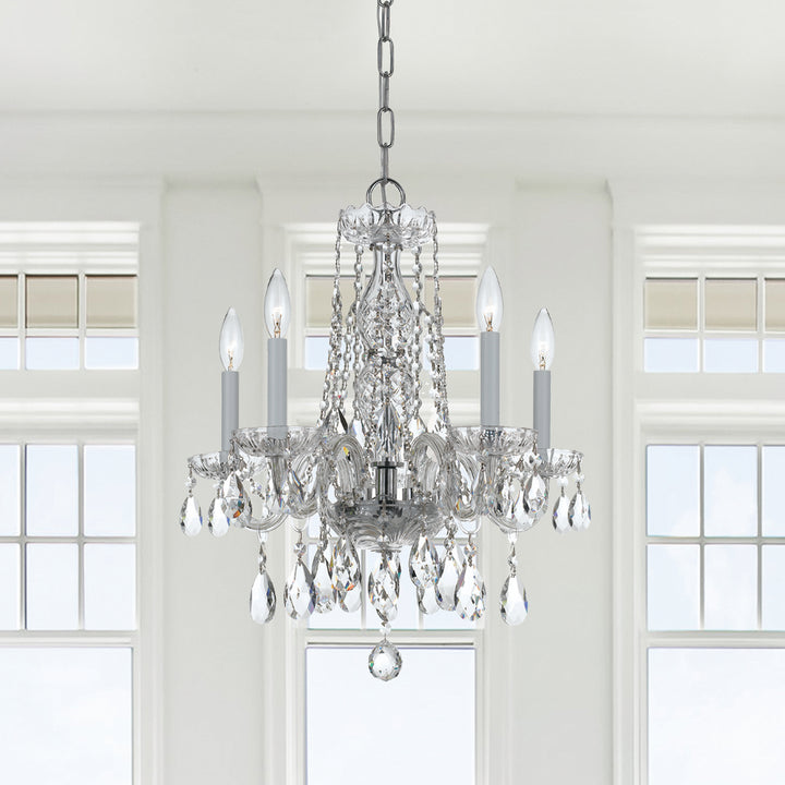 Crystorama - 1061-CH-CL-MWP - Five Light Mini Chandelier - Traditional Crystal - Polished Chrome
