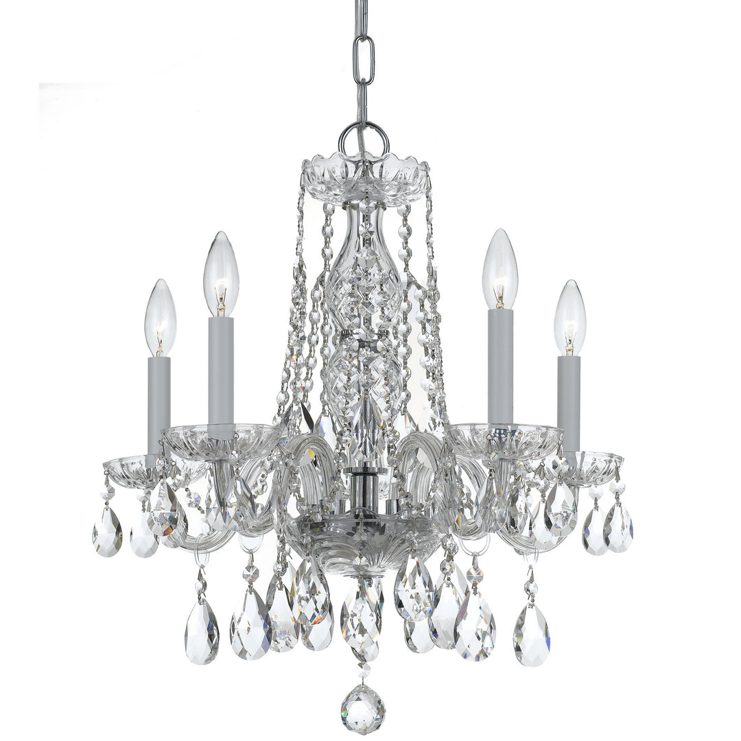 Traditional Crystal Five Light Mini Chandelier in Polished Chrome - available from The Lighting Shoppe, trusted by Canadian homeowners