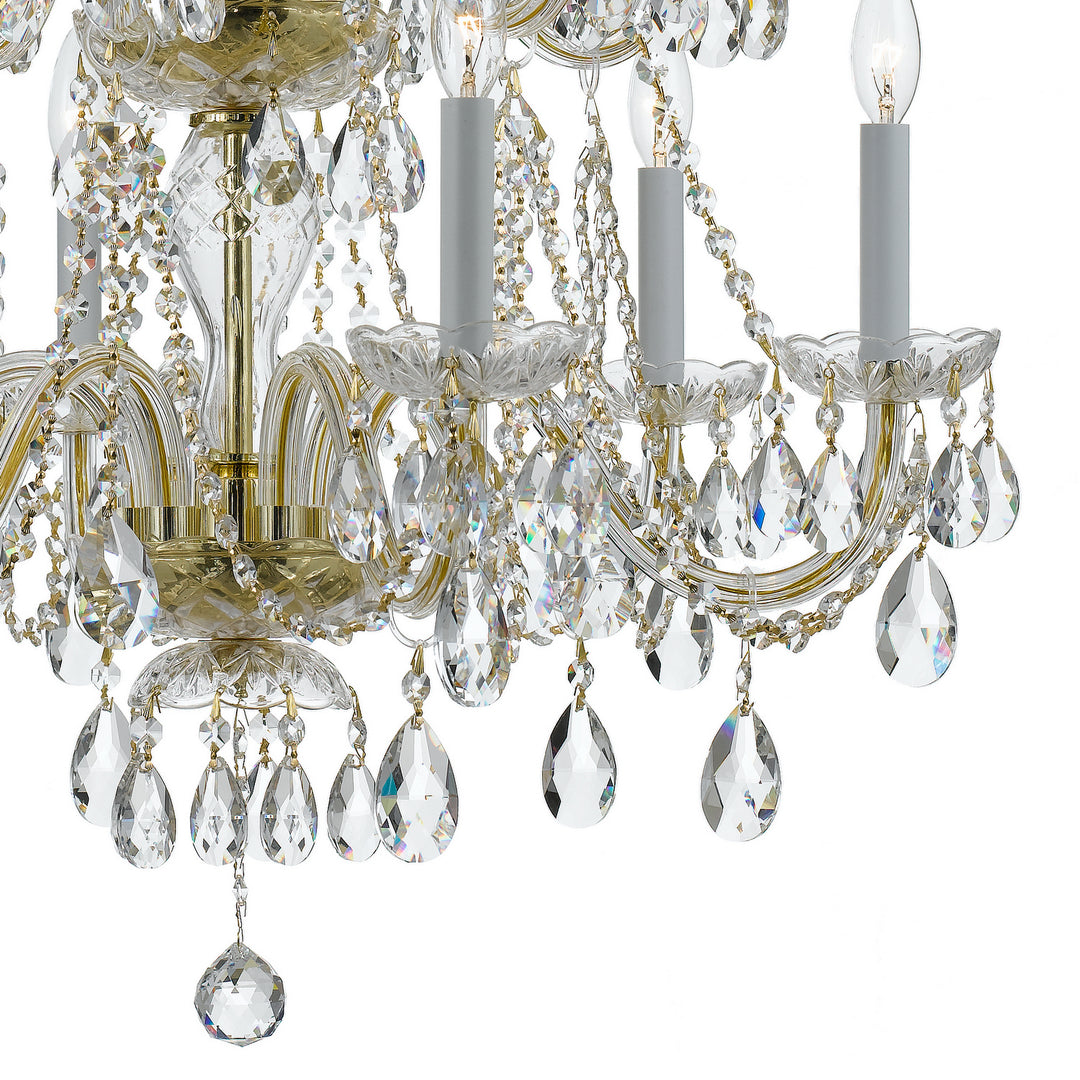 Crystorama - 1137-PB-CL-MWP - 12 Light Chandelier - Traditional Crystal - Polished Brass