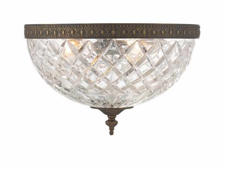 Ceiling Mount Three Light Flush Mount in English Bronze - available from The Lighting Shoppe, trusted by Canadian homeowners