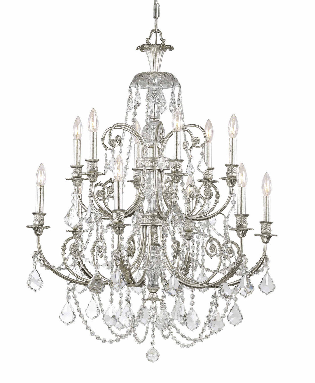 Regis 12 Light Chandelier in Olde Silver - available from The Lighting Shoppe, trusted by Canadian homeowners