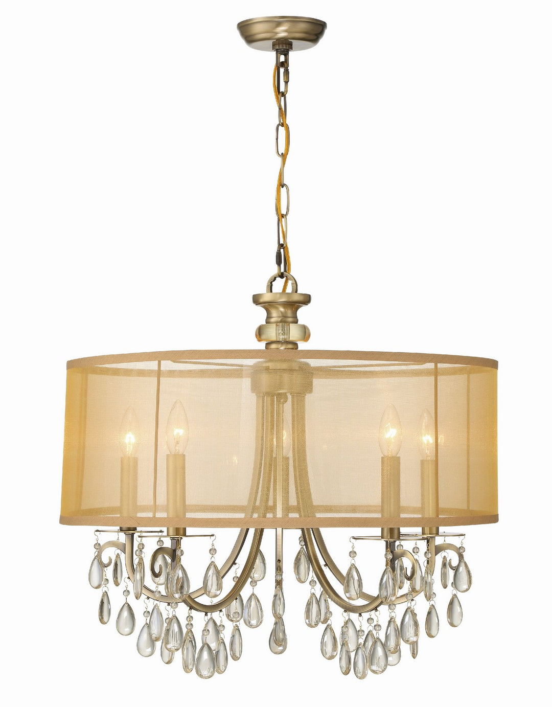 Hampton Five Light Chandelier in Antique Brass - available from The Lighting Shoppe, trusted by Canadian homeowners