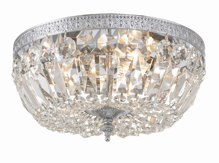 Ceiling Mount Three Light Flush Mount in Polished Chrome - available from The Lighting Shoppe, trusted by Canadian homeowners