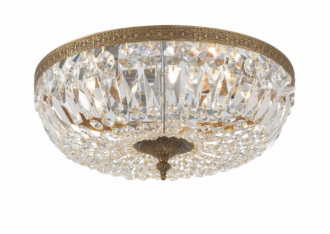 Crystorama - 716-OB-CL-SAQ - Three Light Flush Mount - Waltham - Olde Brass