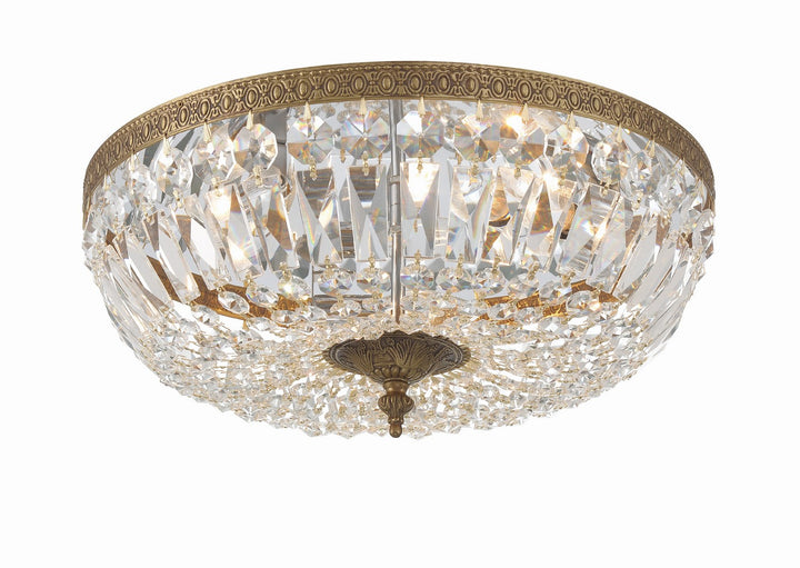 Crystorama - 716-OB-CL-SAQ - Three Light Flush Mount - Waltham - Olde Brass