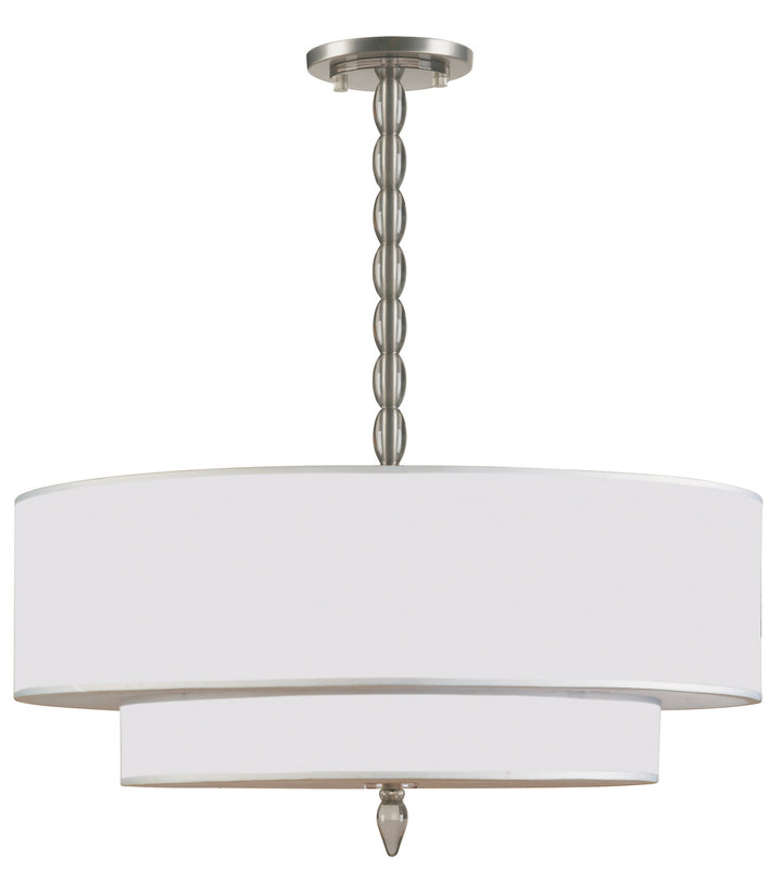 Luxo Five Light Chandelier in Satin Nickel - available from The Lighting Shoppe, trusted by Canadian homeowners
