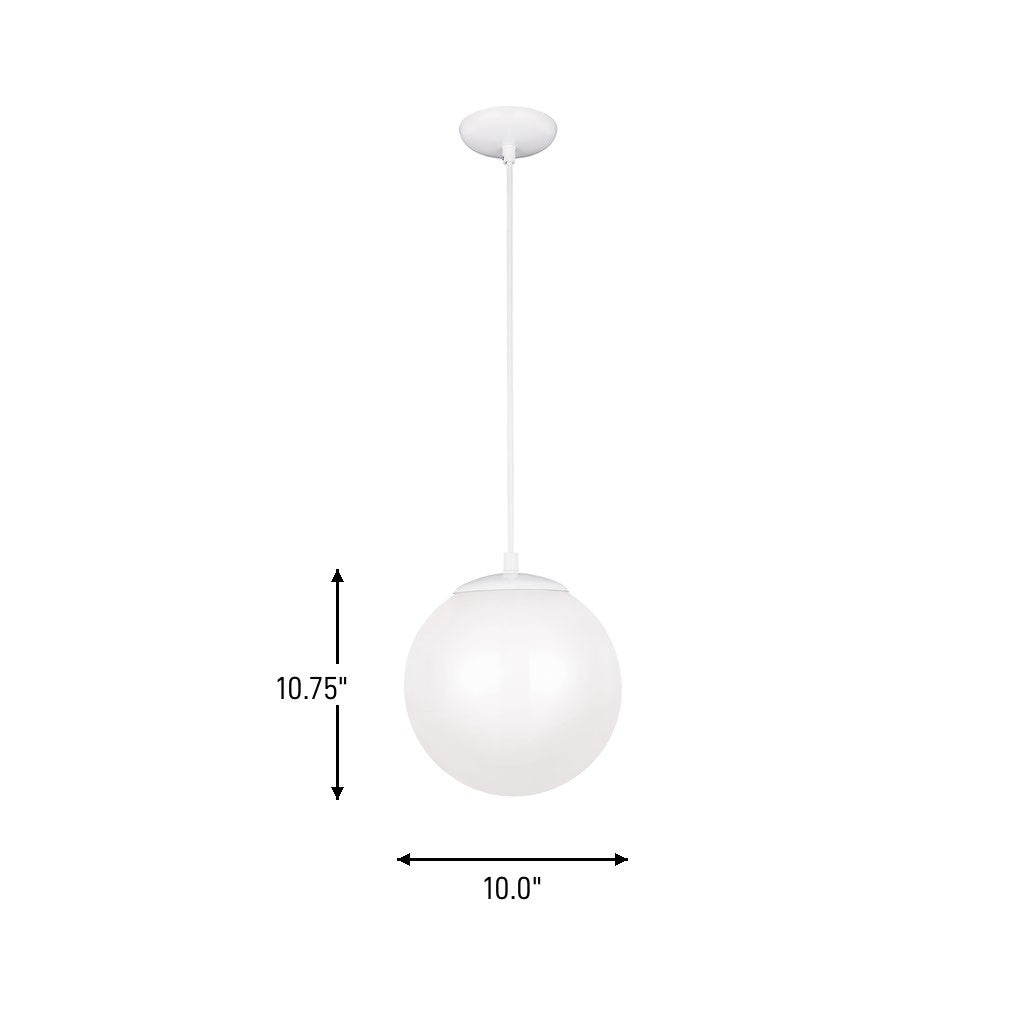Visual Comfort Studio Canada - 6020-15 - One Light Pendant - Leo - Hanging Globe - White