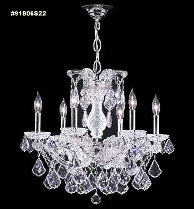 Maria Theresa Grand Six Light Chandelier in Silver James R. Moder Canada