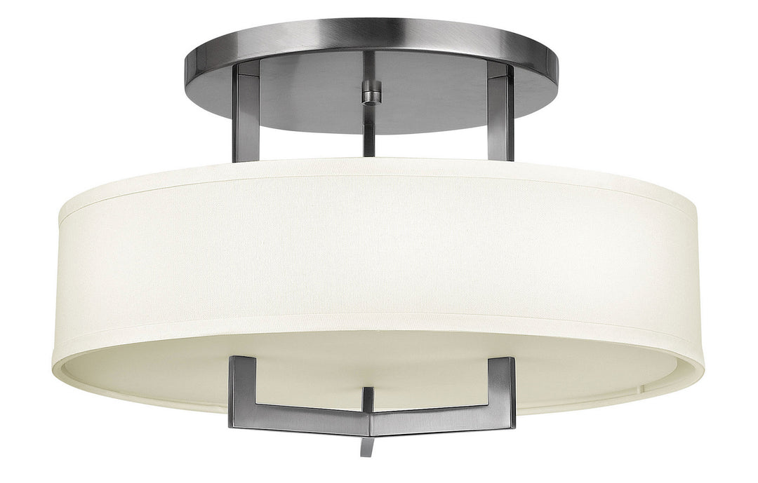 Hampton LED Semi-Flush Mount in Antique Nickel - available from The Lighting Shoppe, trusted by Canadian homeowners