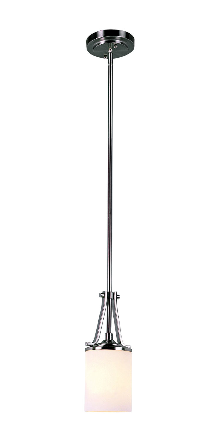 Richmond One Light Mini Pendant in Brushed Nickel - available from The Lighting Shoppe, trusted by Canadian homeowners