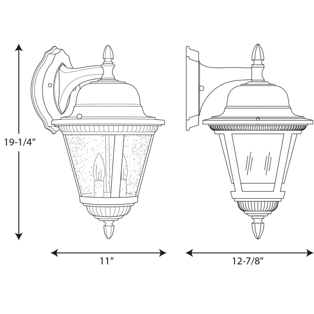Progress Canada - P5864-20 - Two Light Wall Lantern - Westport - Antique Bronze