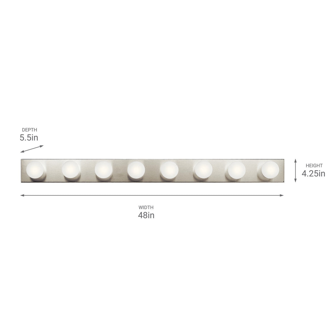 Kichler Canada - 628NI - Eight Light Linear Bath - Brushed Nickel