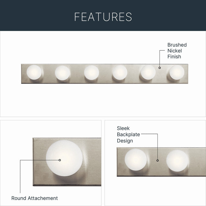 Kichler Canada - 628NI - Eight Light Linear Bath - Brushed Nickel