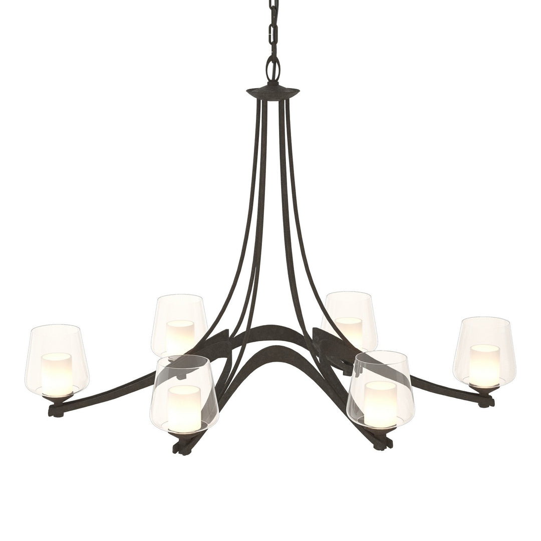 Hubbardton Forge Canada - 104116-SKT-07-ZU0291 - Six Light Chandelier - Ribbon - Dark Smoke