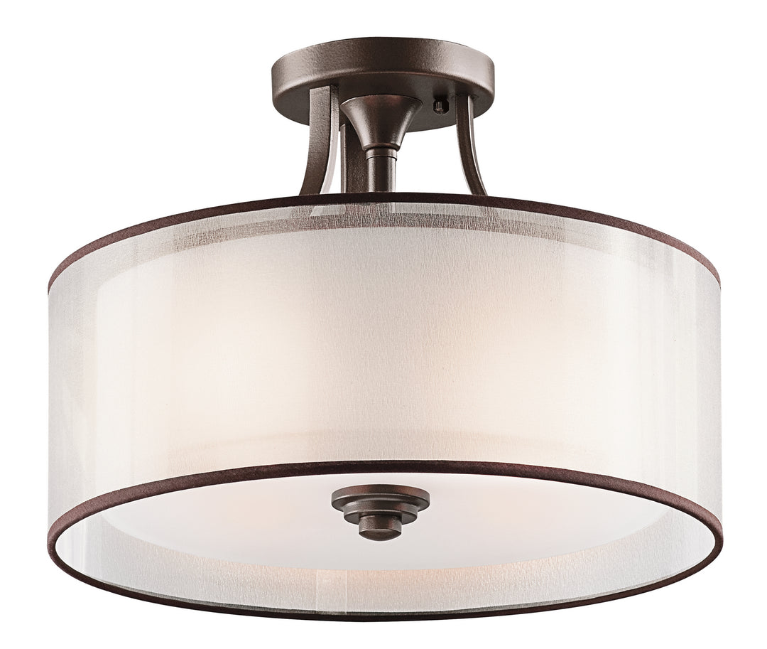 Kichler Canada - 42386MIZ - Three Light Semi Flush Mount - Lacey - Mission Bronze