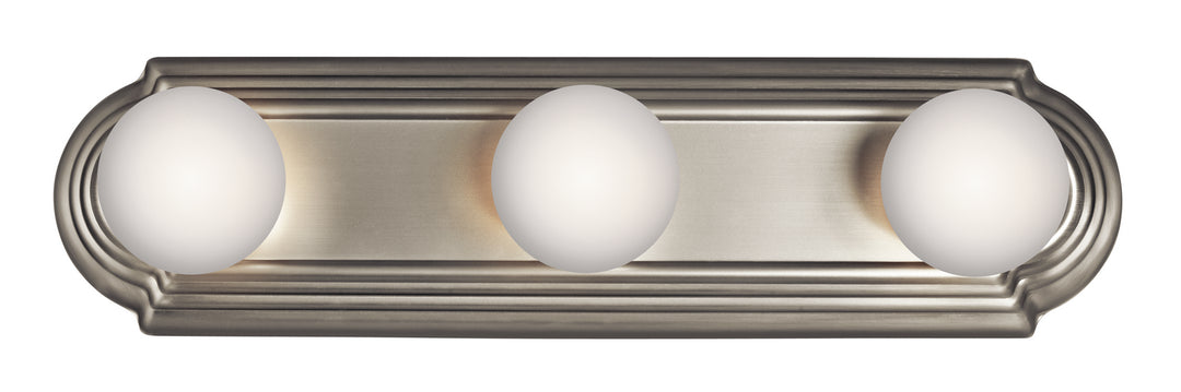 Three Light Linear Bath in Brushed Nickel - available from The Lighting Shoppe, trusted by Canadian homeowners