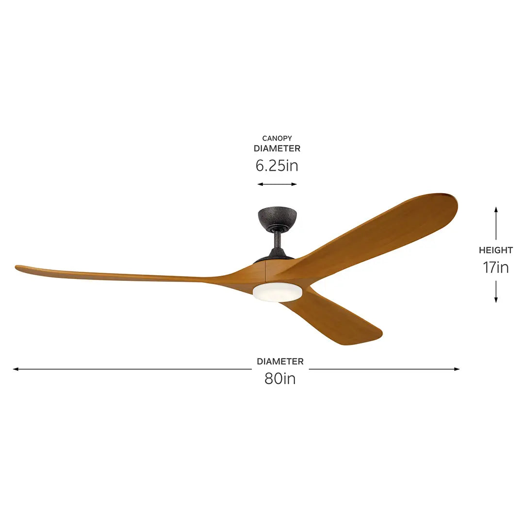 Mylo 80"Ceiling Fan in Anvil Iron