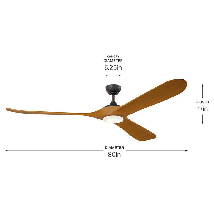 Mylo 80"Ceiling Fan in Anvil Iron