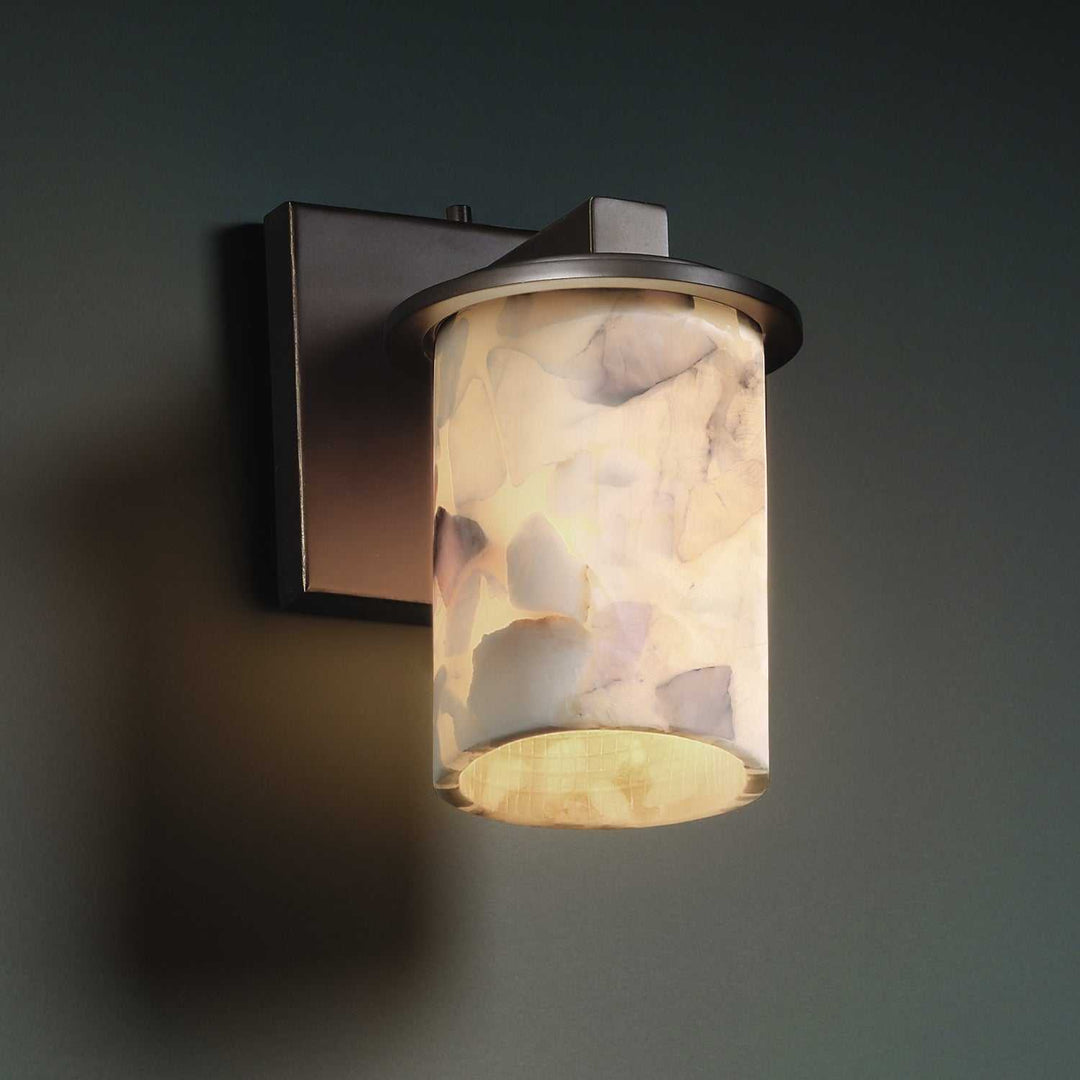 Alabaster Rocks One Light Wall Sconce in Dark Bronze Justice Designs
