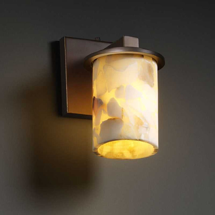 Alabaster Rocks One Light Wall Sconce in Dark Bronze Justice Designs