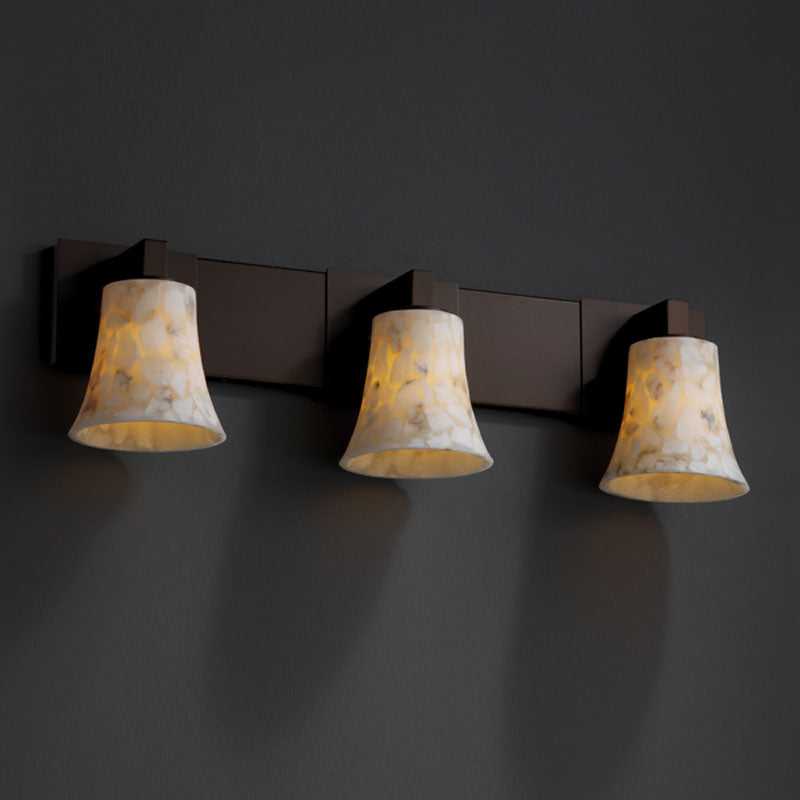 Alabaster Rocks Three Light Bath Bar in Dark Bronze Justice Designs