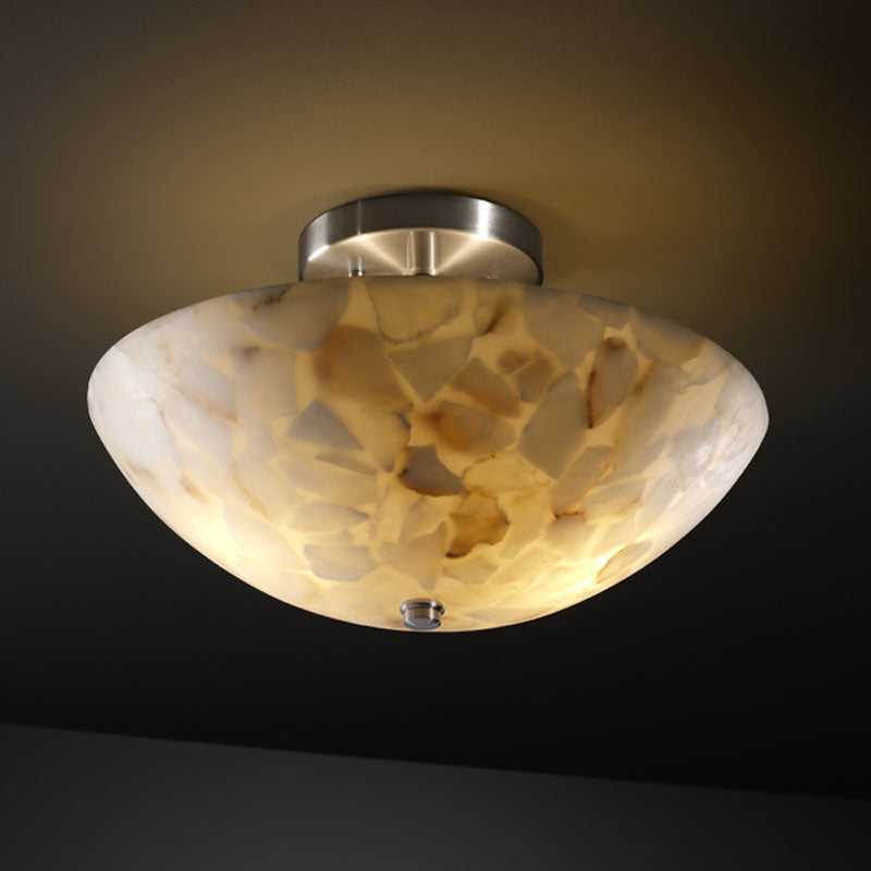 Alabaster Rocks Two Light Semi-Flush Mount in Brushed Nickel Justice Designs