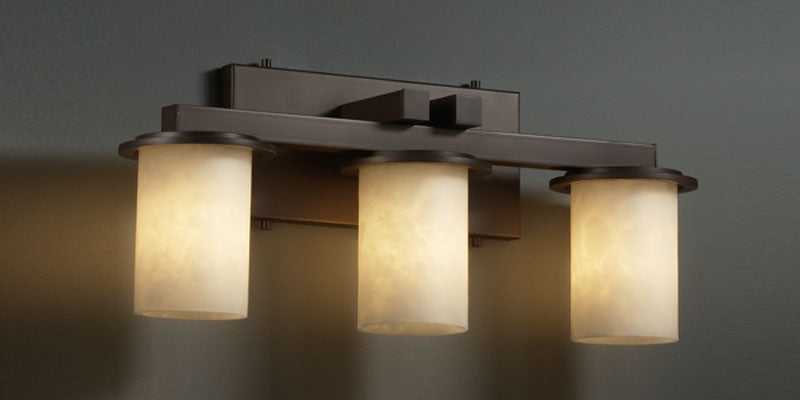 Clouds Three Light Bath Bar in Dark Bronze Justice Designs