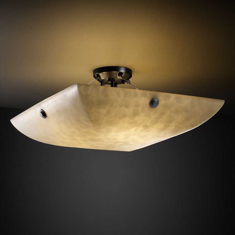Clouds Three Light Semi-Flush Mount in Matte Black Justice Designs