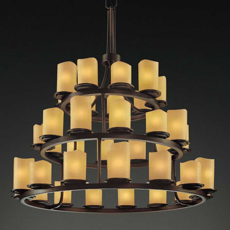 CandleAria 36 Light Chandelier in Dark Bronze Justice Designs