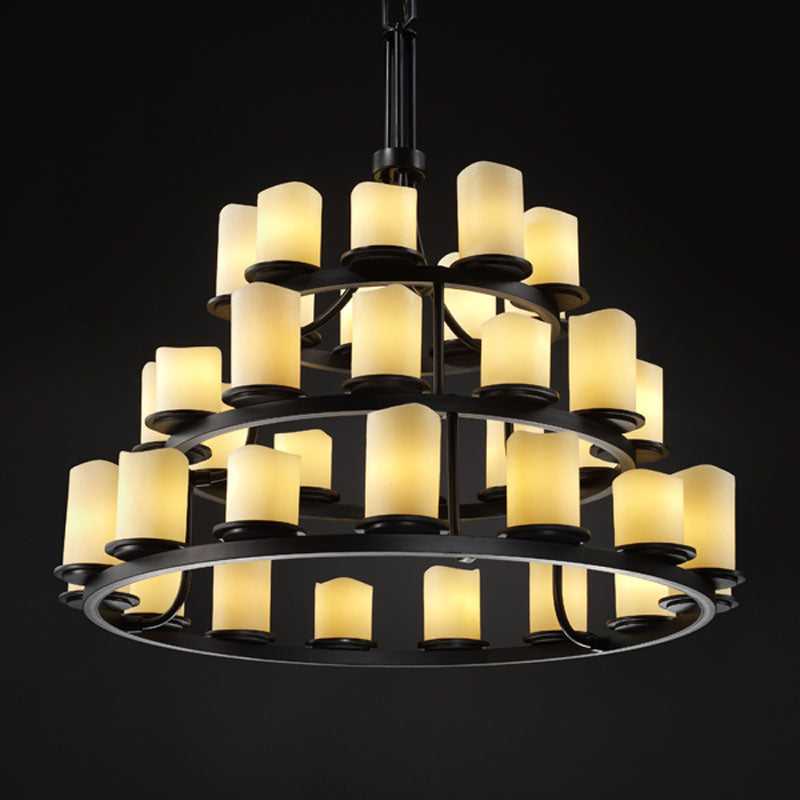 CandleAria 36 Light Chandelier in Matte Black Justice Designs