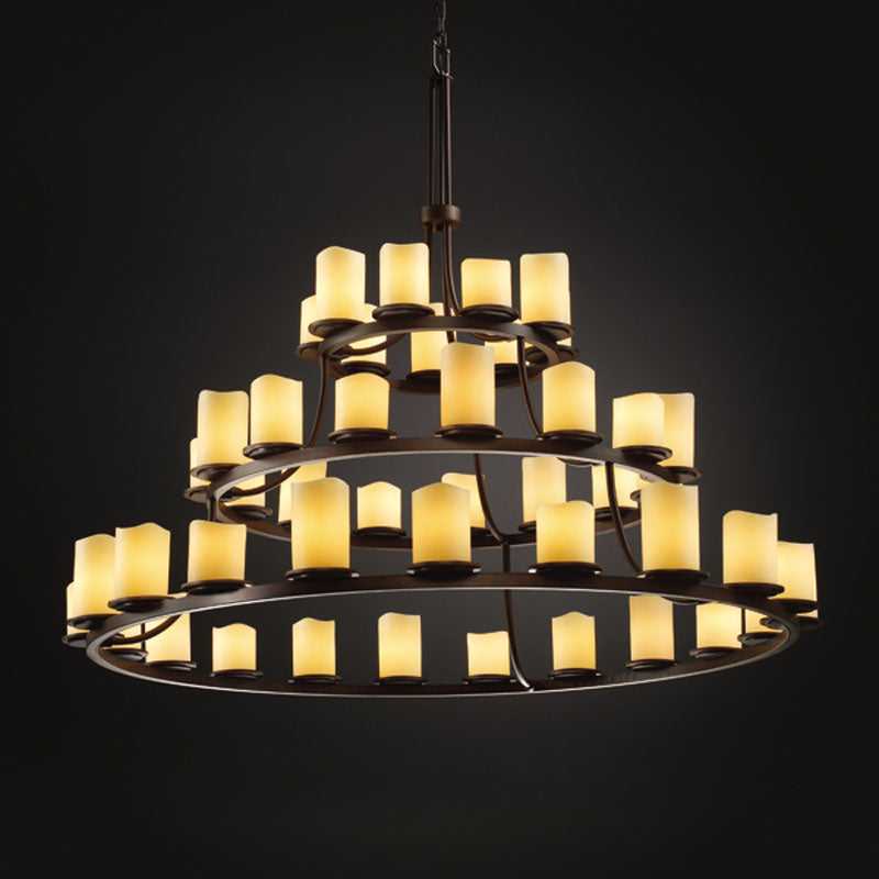 CandleAria 45 Light Chandelier in Dark Bronze Justice Designs