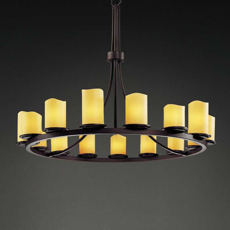 CandleAria 15 Light Chandelier in Dark Bronze Justice Designs