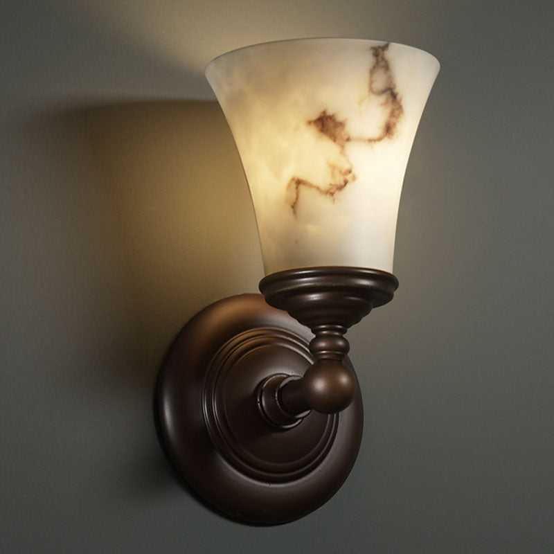 LumenAria One Light Wall Sconce in Dark Bronze Justice Designs