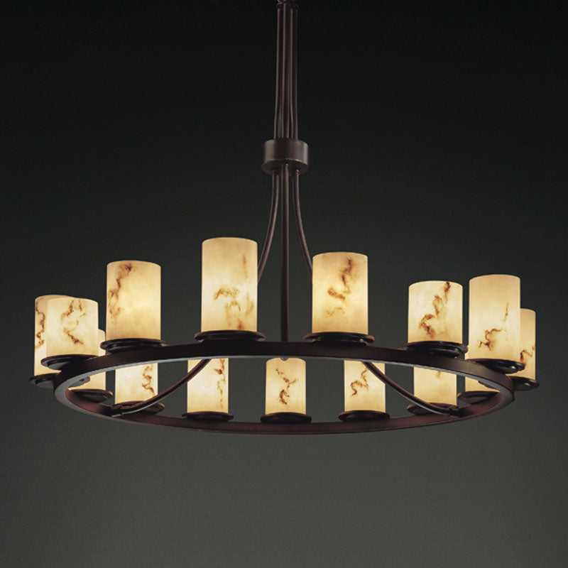 LumenAria 15 Light Chandelier in Dark Bronze Justice Designs
